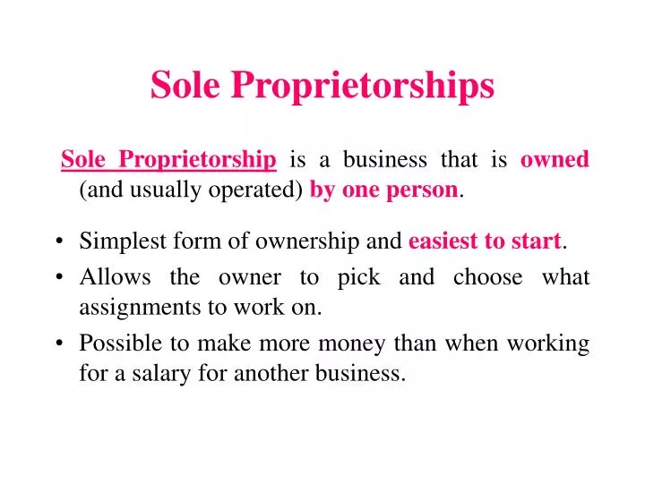 sole proprietorships