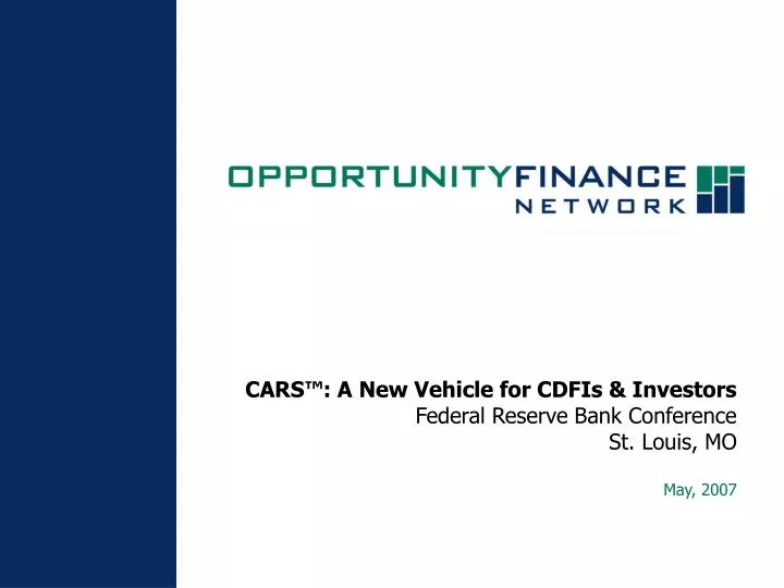 cars a new vehicle for cdfis investors federal reserve bank conference st louis mo