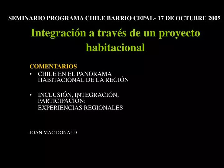 integraci n a trav s de un proyecto habitacional