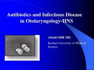 Antibiotics and Infectious Disease 	 in Otolaryngology-HNS