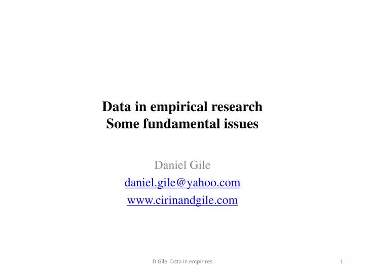 data in empirical research some fundamental issues