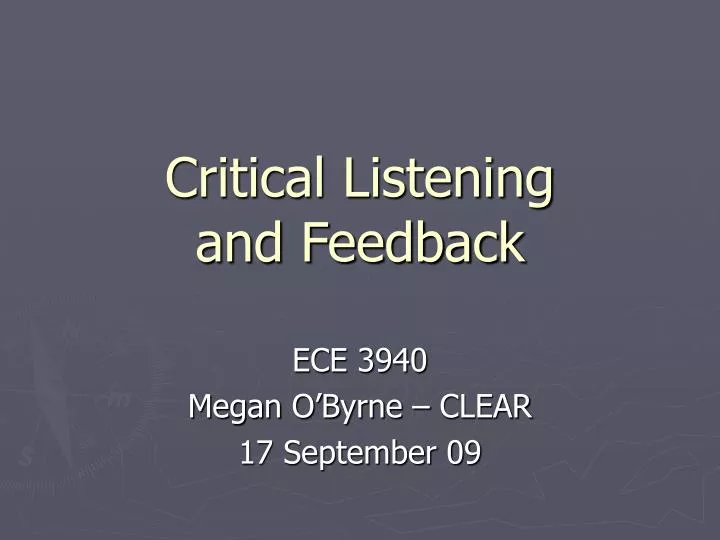 critical listening and feedback