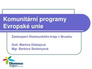 Komunitární programy Evropské unie