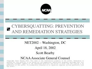 CYBERSQUATTING: PREVENTION AND REMEDIATION STRATEGIES