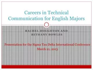 Careers in Technical Communication for English Majors