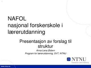nafol nasjonal forskerskole i l rerutdanning