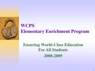 WCPS Elementary Enrichment Program