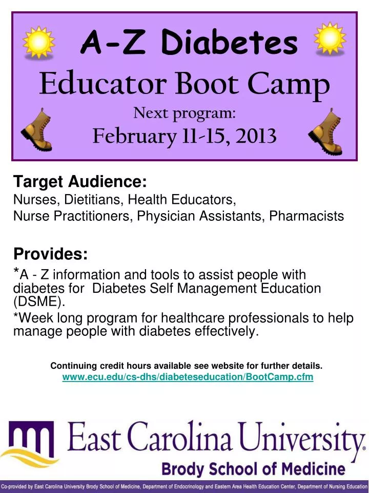 a z diabetes educator boot camp next program february 11 15 2013
