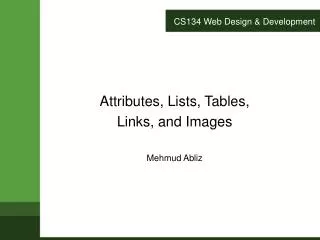 CS134 Web Design &amp; Development