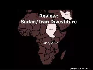 Review: Sudan/Iran Divestiture