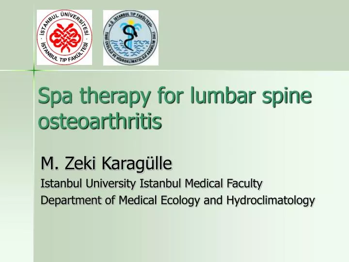 spa therapy for lumbar spine osteoarthritis