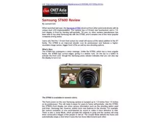 Samsung ST600 Review