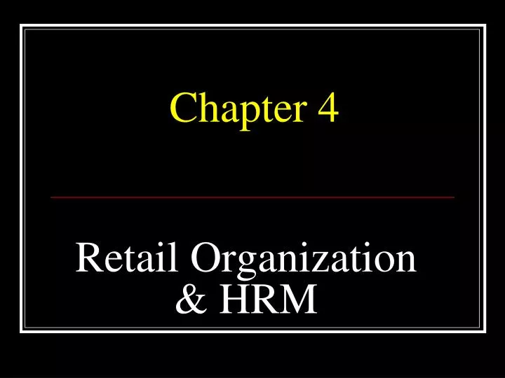 retail organization hrm