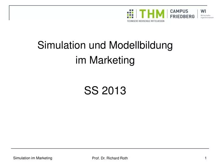 simulation und modellbildung im marketing ss 2013