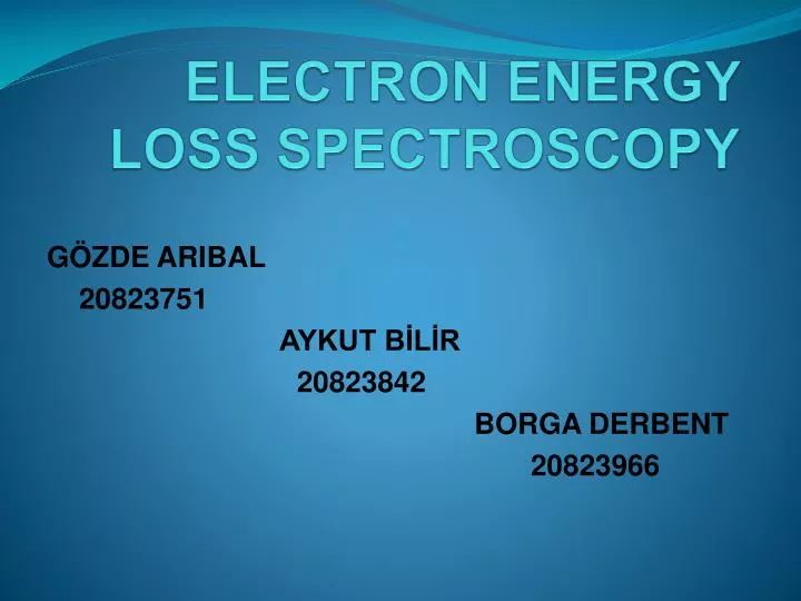 electron energy loss spectroscopy