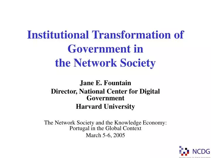 institutional transformation of government in the network society