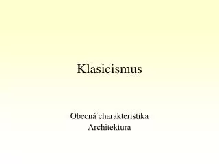 Klasicismus