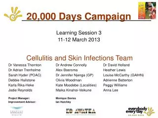20,000 Days Campaign Learning Session 3 11-12 March 2013