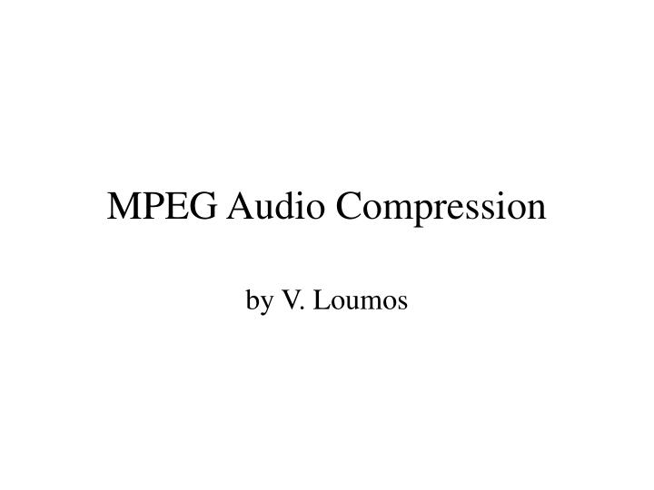 mpeg audio compression