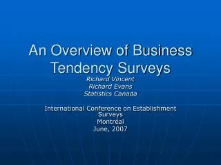 An Overview of Business Tendency Surveys