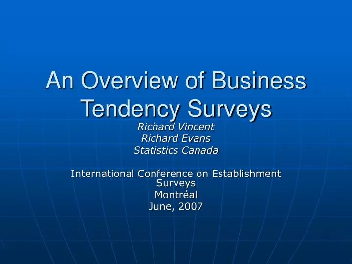 an overview of business tendency surveys