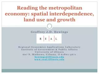 Reading the metropolitan economy: spatial interdependence, land use and growth