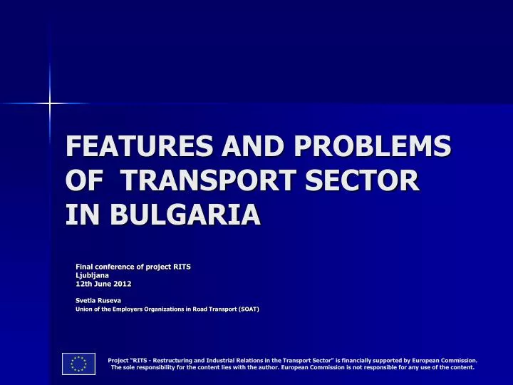 features and problems of transport sector in bulgaria