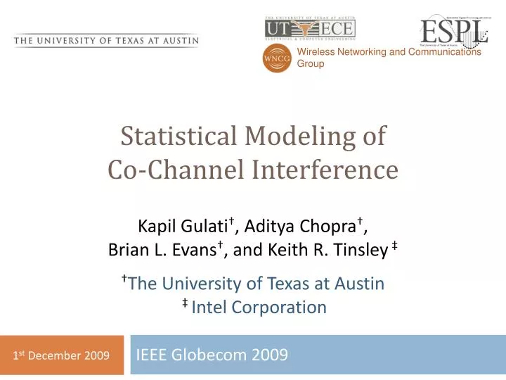 statistical modeling of co channel interference