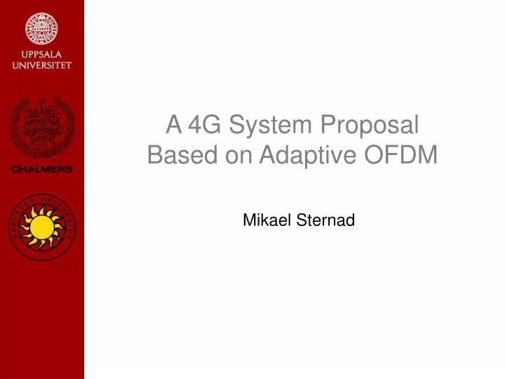 a 4g system proposal based on adaptive ofdm