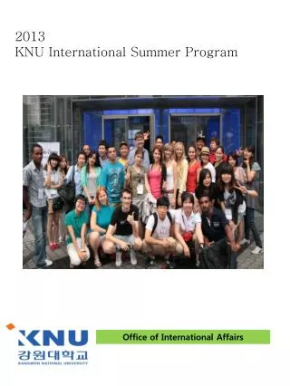 2013 KNU International Summer Program