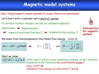 Magnetic model systems