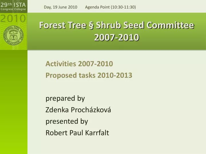 forest tree shrub seed committee 2007 2010