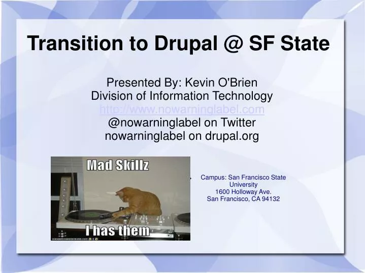 transition to drupal @ sf state