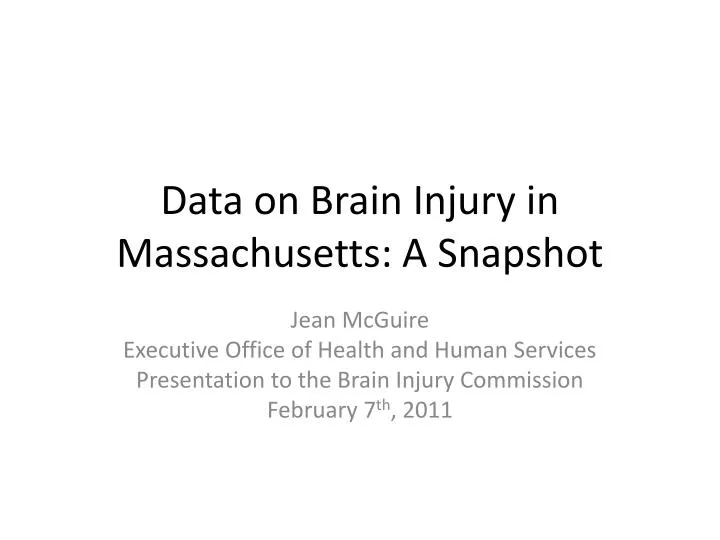 data on brain injury in massachusetts a snapshot