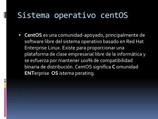 Sistema operativo centOS