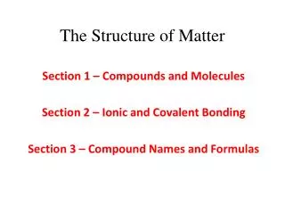 the structure of matter