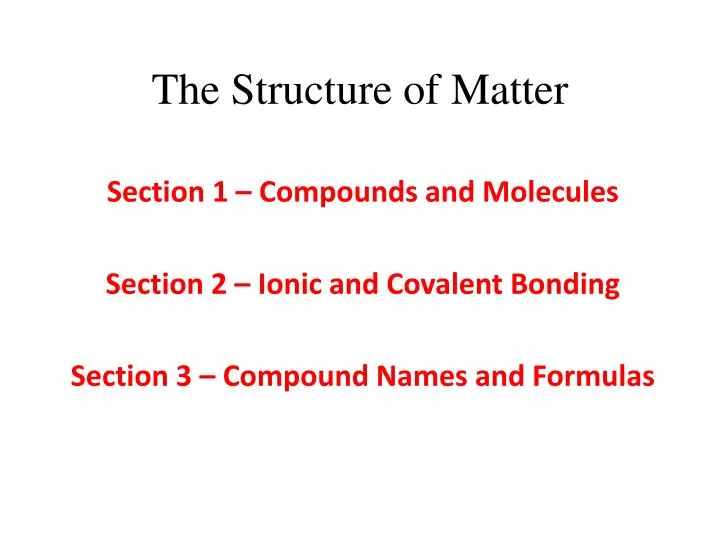 the structure of matter
