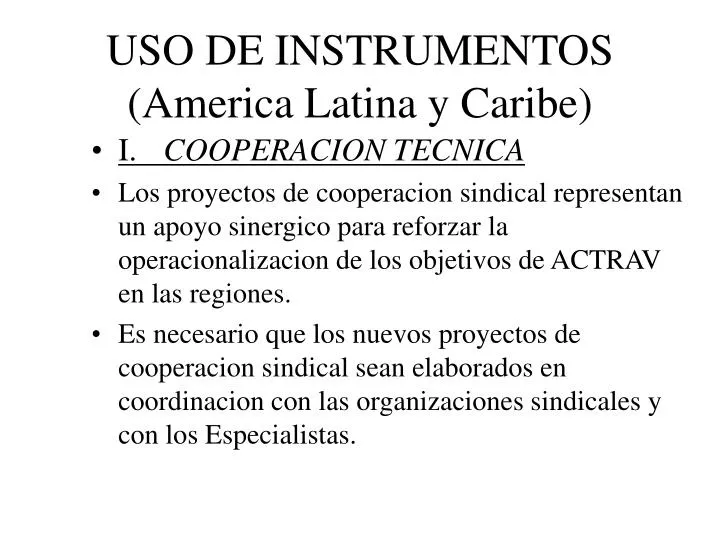 uso de instrumentos america latina y caribe