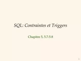 sql contraintes et triggers