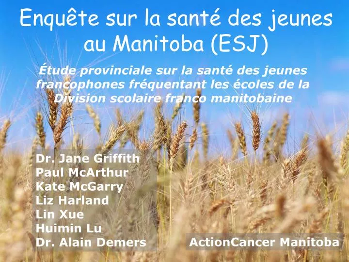 enqu te sur la sant des jeunes au manitoba esj