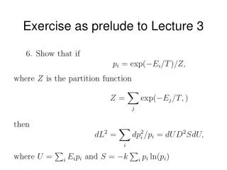 Exercise as prelude to Lecture 3