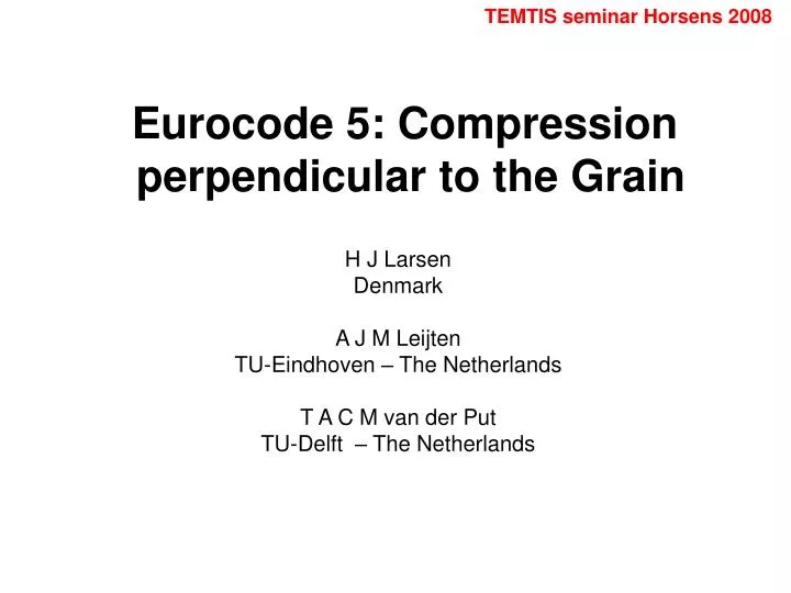 eurocode 5 compression perpendicular to the grain