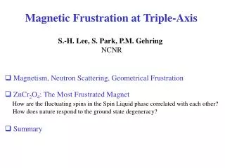 Magnetic Frustration at Triple-Axis