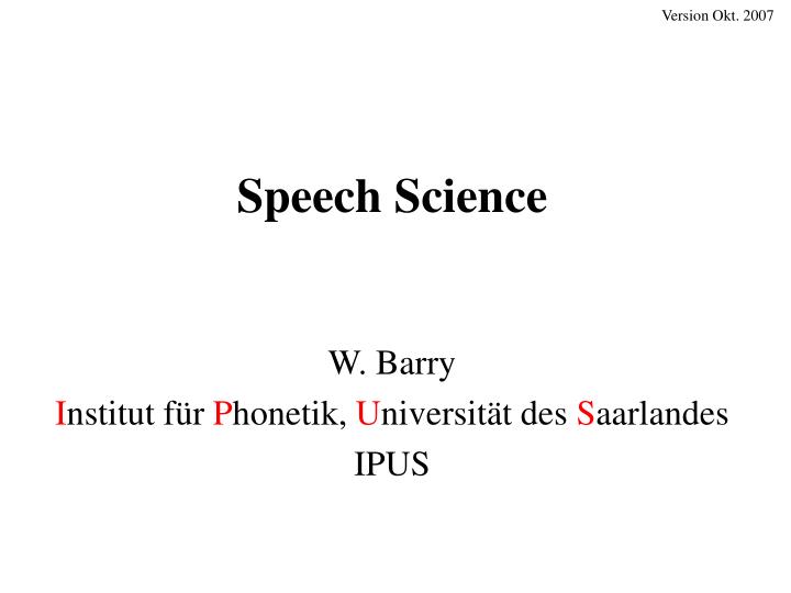speech science
