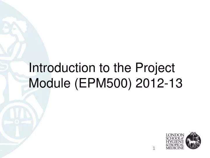 introduction to the project module epm500 2012 13
