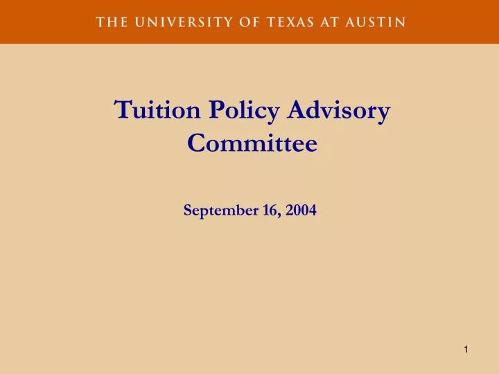 tuition policy advisory committee