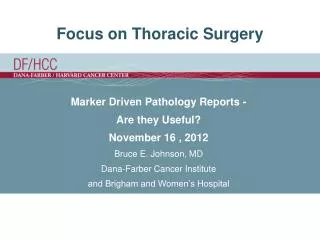 Molecular Profiling and Patient Selection