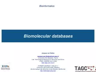 Biomolecular databases