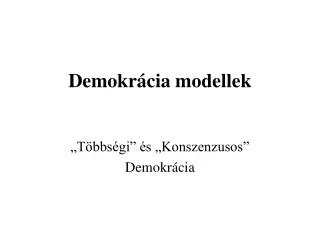 demokr cia modellek