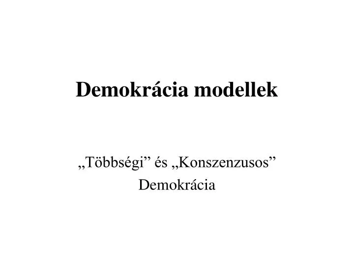 demokr cia modellek